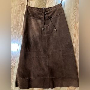 Vintage brown leather skirt